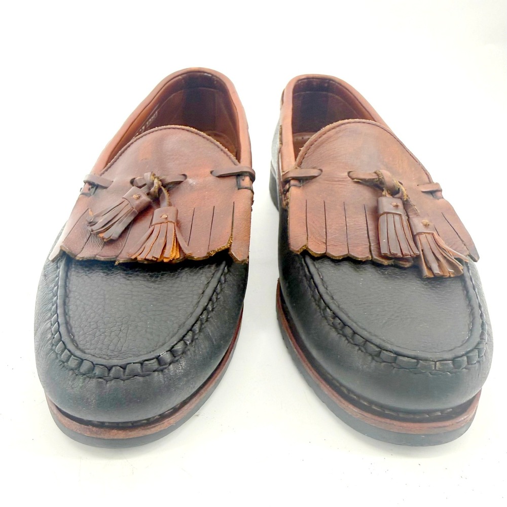 Allen Edmonds Nashua Loafers Mens 11 D Black Brown Kiltie Tassel Leather Preppy - Picture 8 of 10
